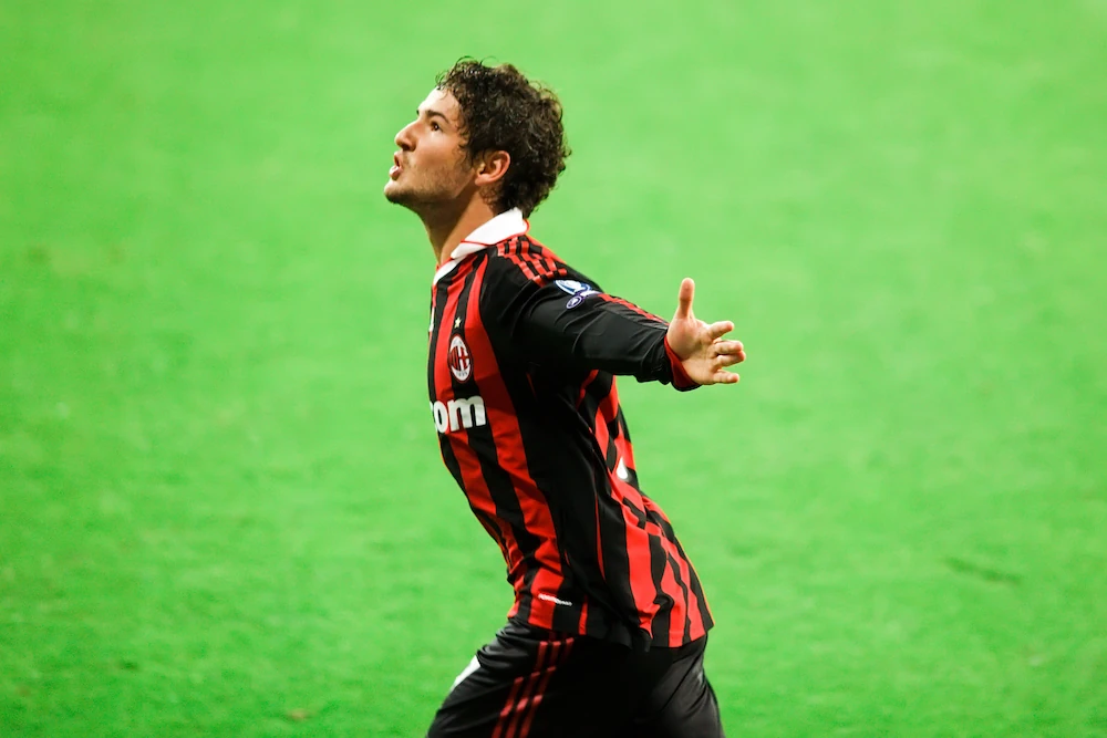 Alexandre Pato efter att ha gjort mål för AC Milan