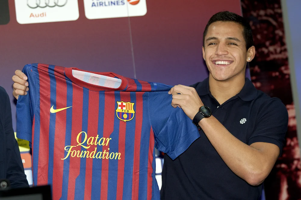 Alexis Sanchez när han precis hade skrivit på för Barcelona