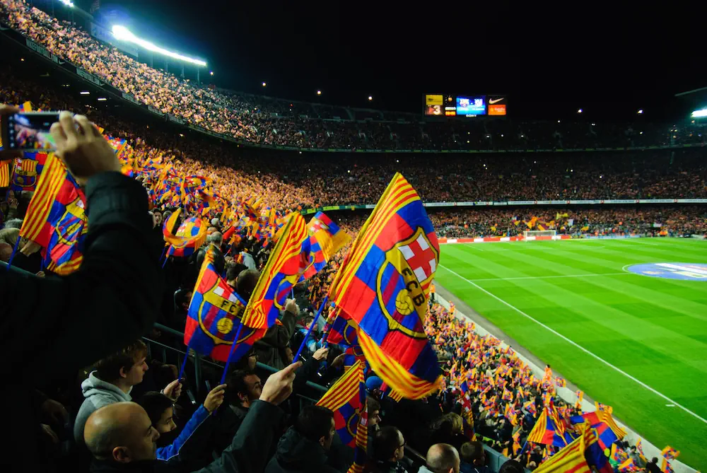 Barcelona fans på Camp Nou
