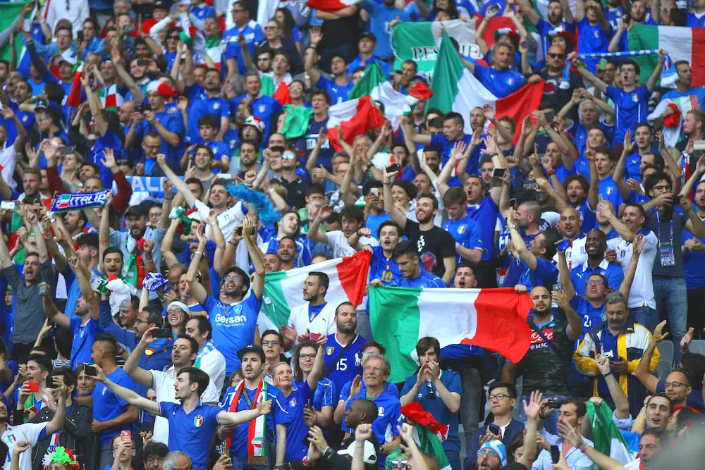 Italienska fans på en match