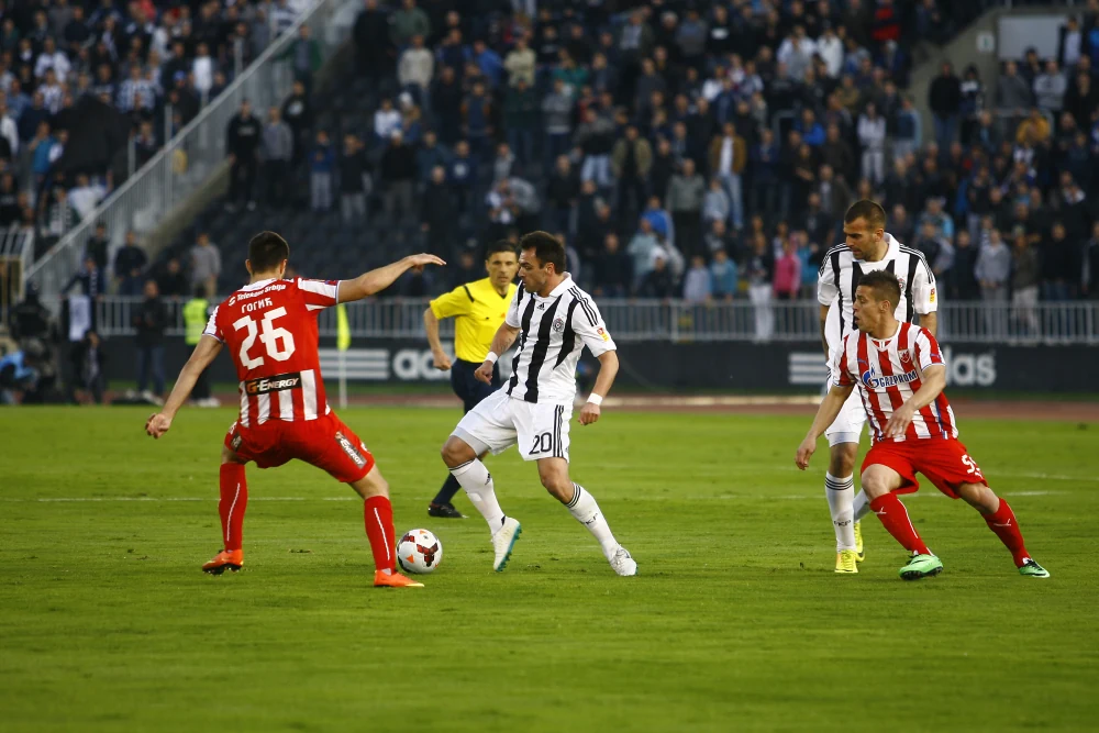 Röda Stjärnan i ett derby mot Partizan Belgrad