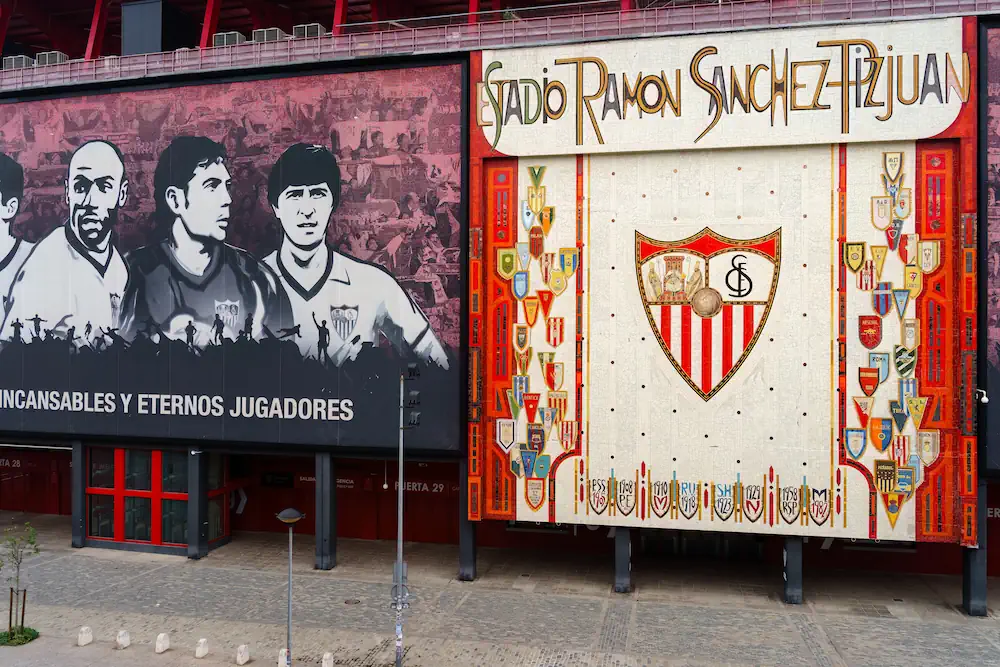 Väggmålning på Sevillas hemmaarena Ramón Sánchez-Pizjuán