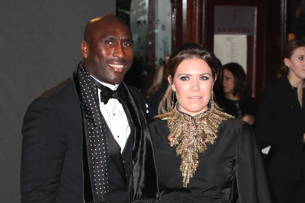 Sol Campbell med sin fru Fiona 2013