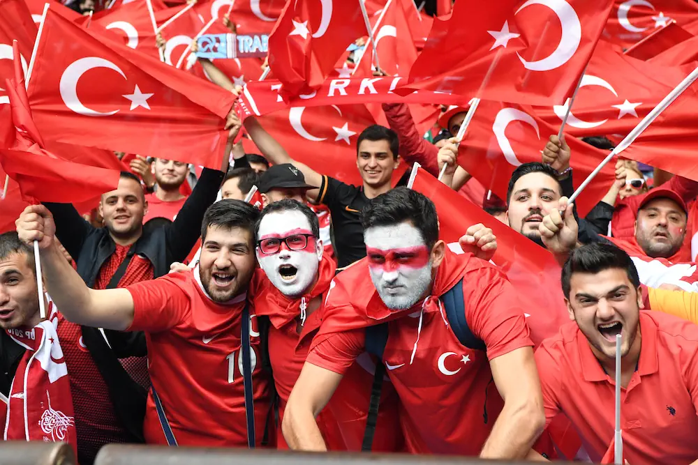 Turkiska fans under en match
