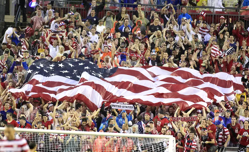 USA-fotbollsfans under match