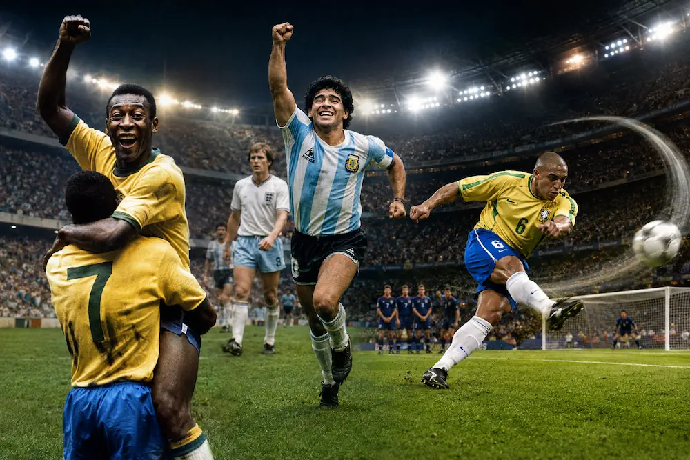 Pelé, Maradona och Roberto Carlos - alla ögonblick tillsammans