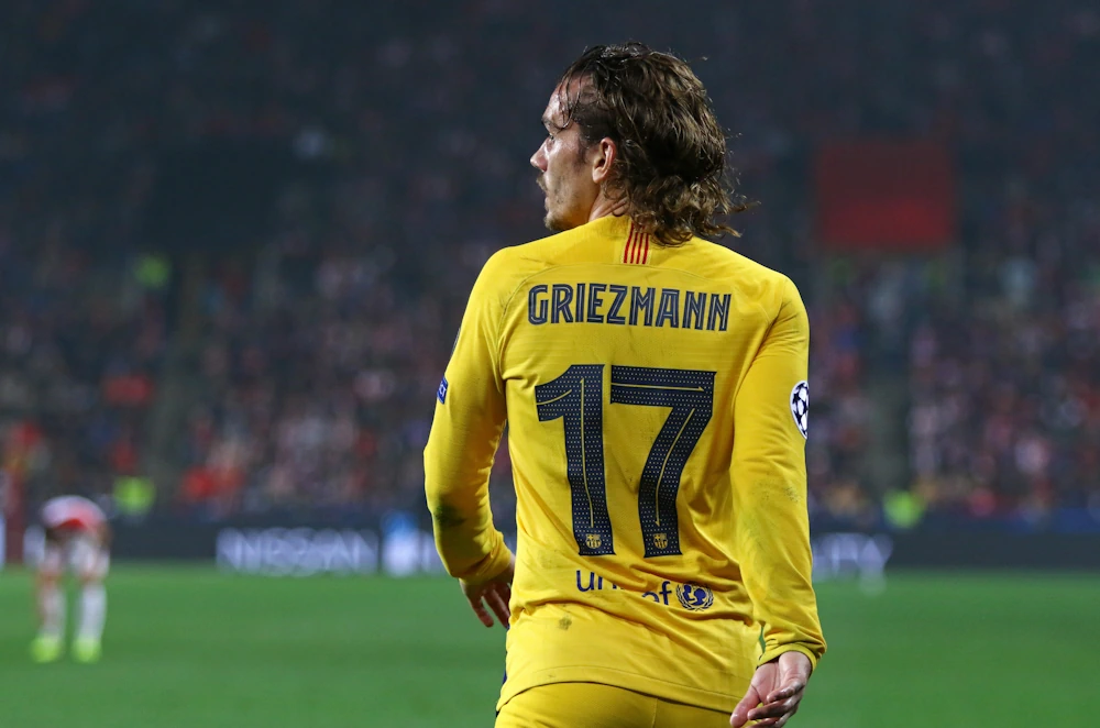 Antoine Griezmanns rygg när han spelade för Barcelona