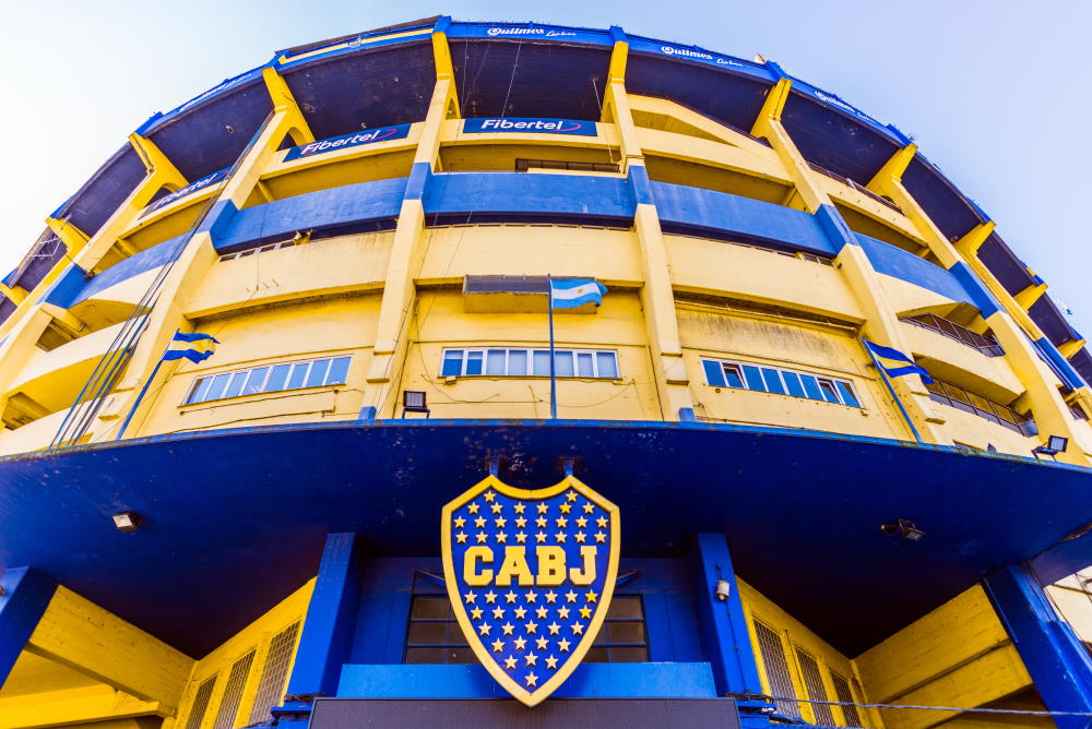Gul-blå Boca Juniors byggnad