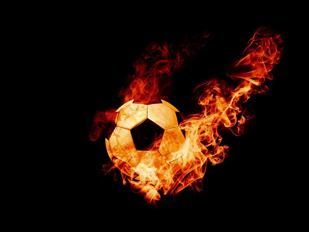 Brinnande fotboll